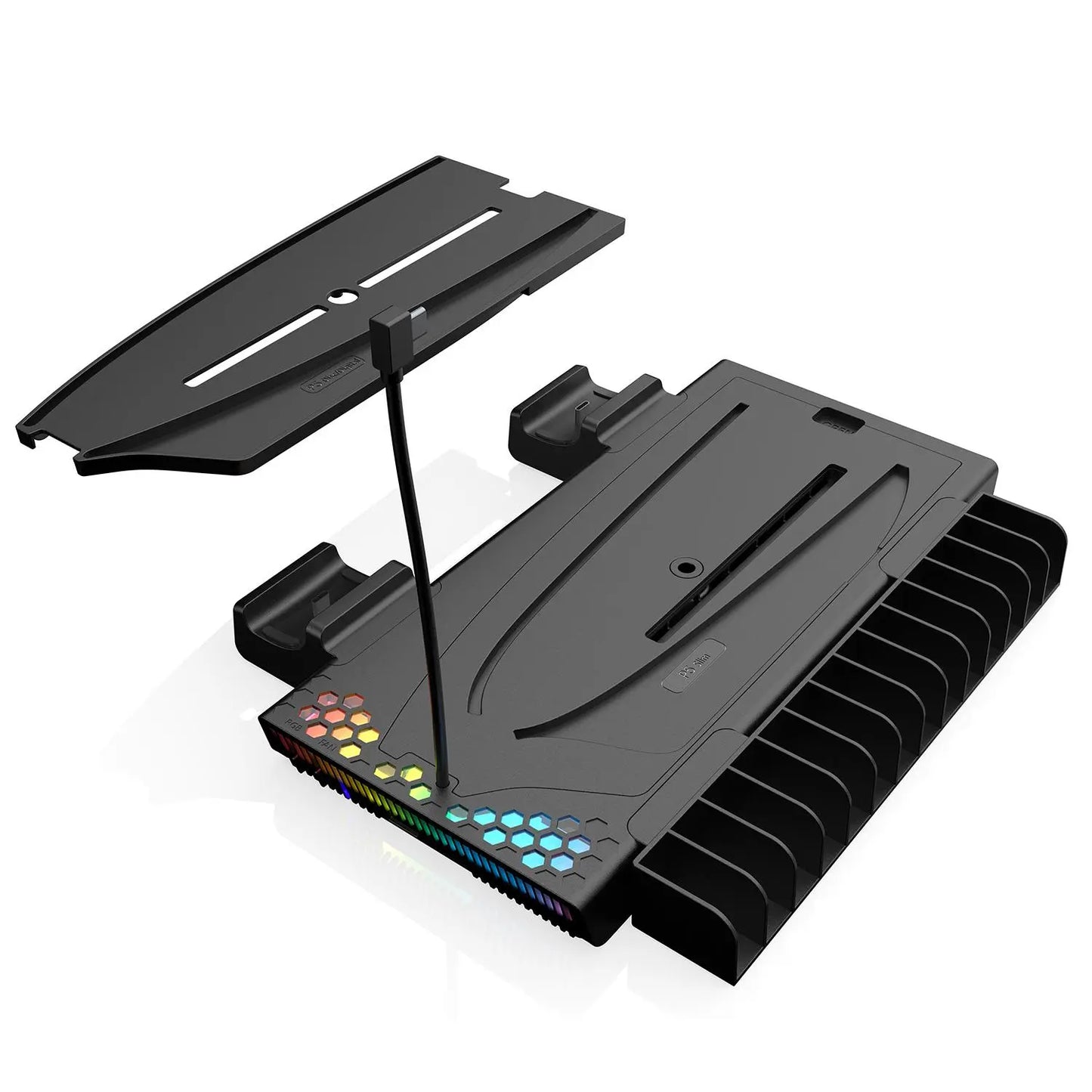 GAMINJA P58 Charging Base Cooling Bracket Compatible with PS5 Console, Vertical Stand Cooling Fan, Multi-Functional Cooling & Charging Station for PS5 Slim Pro All Model Universal #GLOBAL PICKS