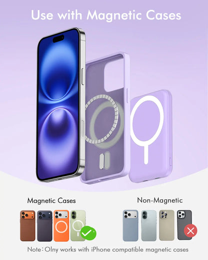 Power Bank Portable Charger Power Bank Power Bank Charger Magnetic Power Bank 5000Mah Magnetic Power Bank Magsafe Wireless Fast Charger for Iphone 12–17 Pro/Pro Max, Compact Portable Battery Pack Lithium Ion Travel Essential Usb Type