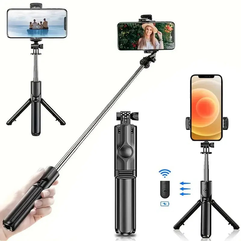 Extendable Phone Selfie Stick with Wireless Remote & 360° Rotating Tripod Stand, Compatible with Iphone, Samsung & Android Smartphones, Selfie Accessories