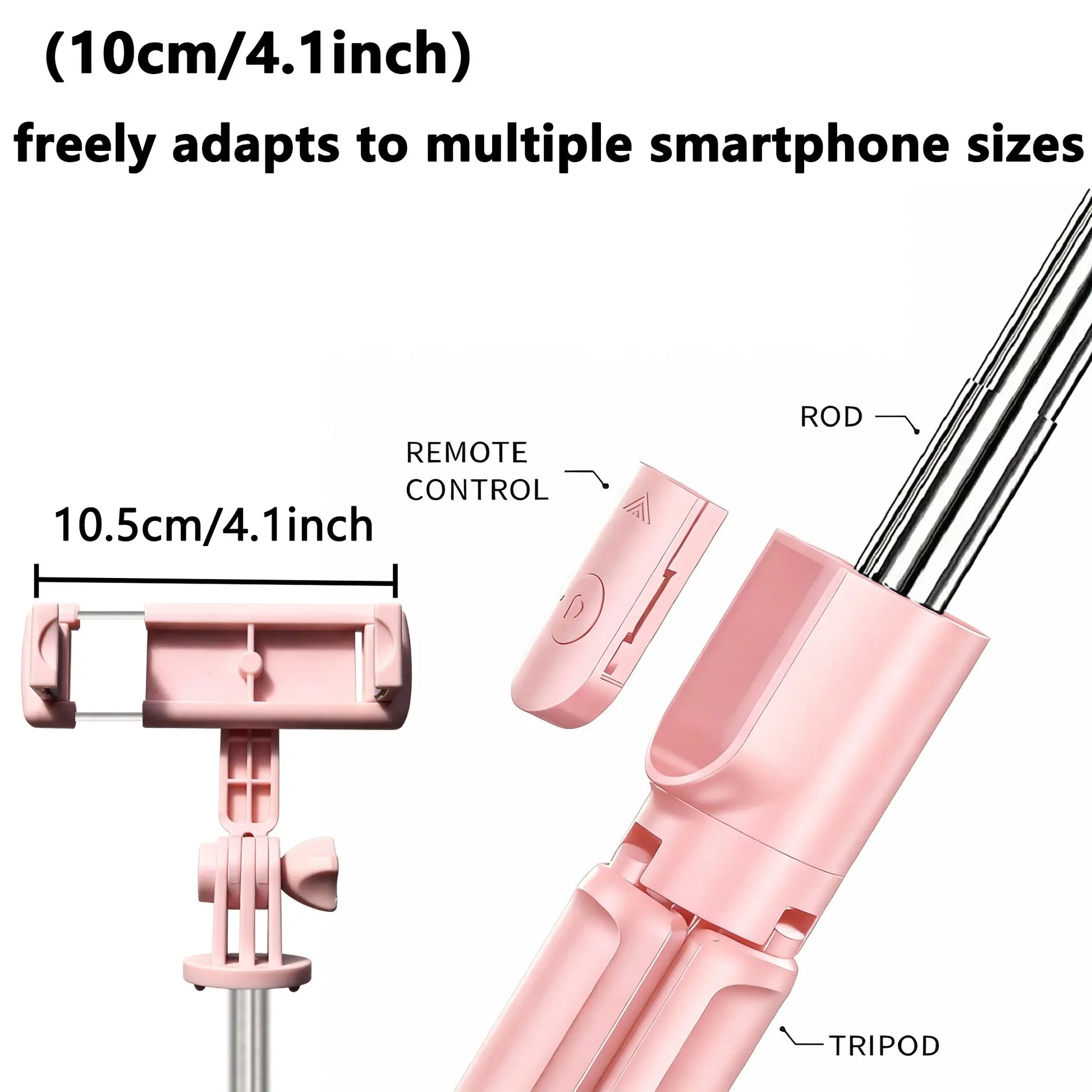 Extendable Phone Selfie Stick with Wireless Remote & 360° Rotating Tripod Stand, Compatible with Iphone, Samsung & Android Smartphones, Selfie Accessories