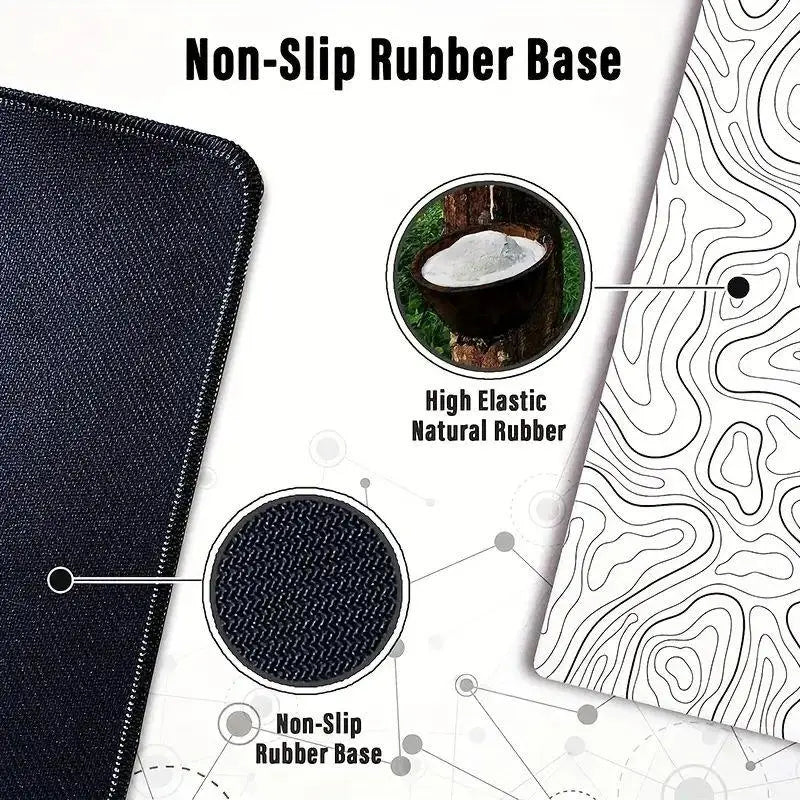 Creative Geometric Pattern Mouse Pad, 1 Count Office Mouse Mat with Stitched Edges & Non-Slip Rubber Base, Desktop Mouse Pad, Office Supplies, PC Accessories, Desk Accessory