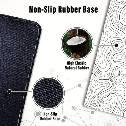 Creative Geometric Pattern Mouse Pad, 1 Count Office Mouse Mat with Stitched Edges & Non-Slip Rubber Base, Desktop Mouse Pad, Office Supplies, PC Accessories, Desk Accessory