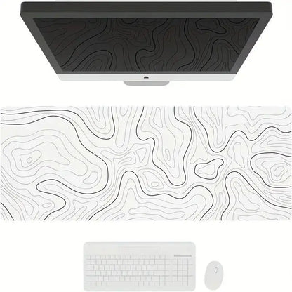 Creative Geometric Pattern Mouse Pad, 1 Count Office Mouse Mat with Stitched Edges & Non-Slip Rubber Base, Desktop Mouse Pad, Office Supplies, PC Accessories, Desk Accessory