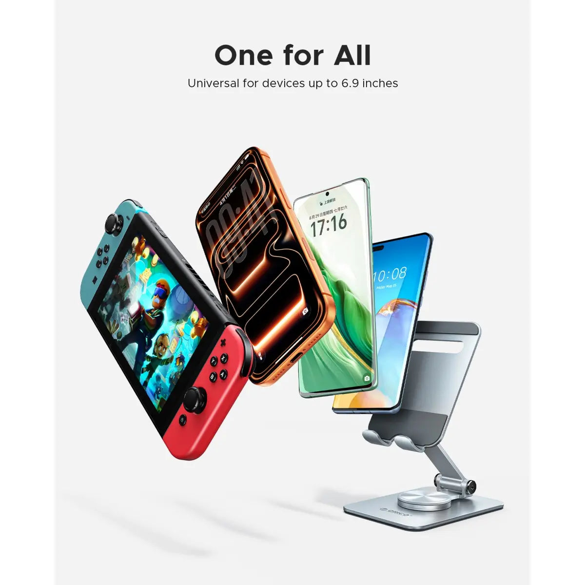 Orico 360 Degree Holder Phone Folding Desktop Foldable Mobile Holder Stand Adjustable Desktop Holder for Smartphone-Ps2