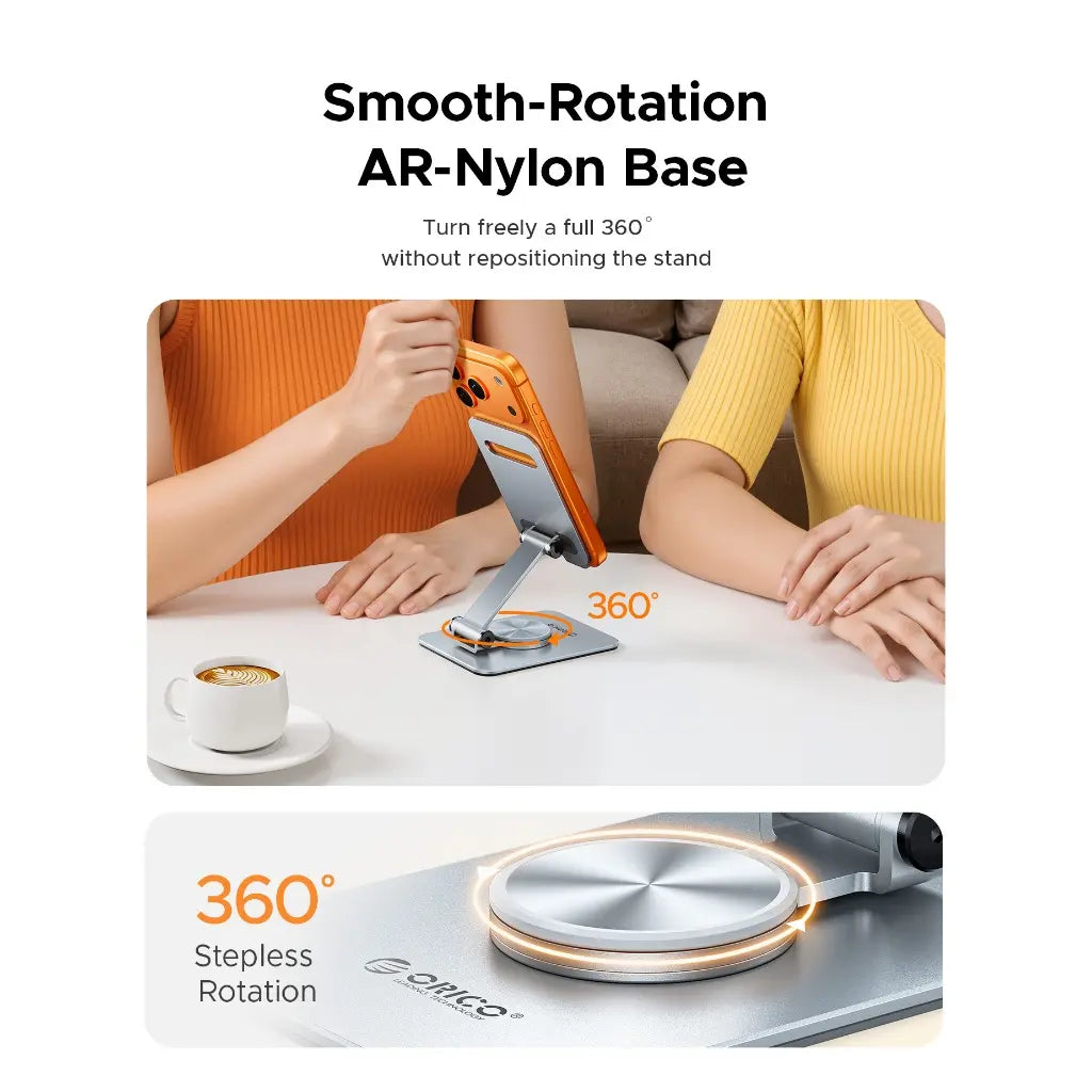 Orico 360 Degree Holder Phone Folding Desktop Foldable Mobile Holder Stand Adjustable Desktop Holder for Smartphone-Ps2
