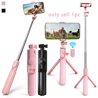 Extendable Phone Selfie Stick with Wireless Remote & 360° Rotating Tripod Stand, Compatible with Iphone, Samsung & Android Smartphones, Selfie Accessories