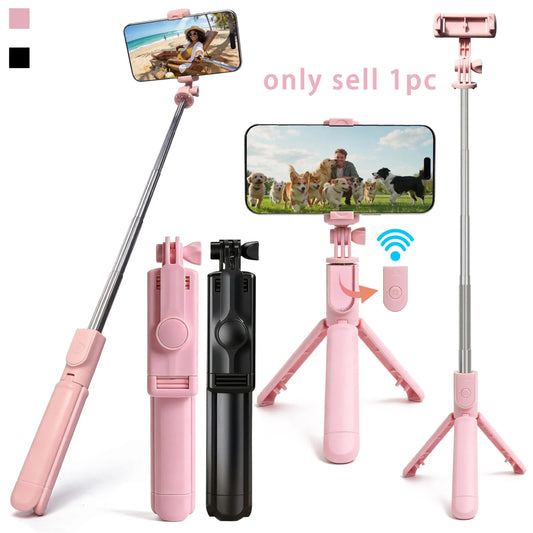 Extendable Phone Selfie Stick with Wireless Remote & 360° Rotating Tripod Stand, Compatible with Iphone, Samsung & Android Smartphones, Selfie Accessories
