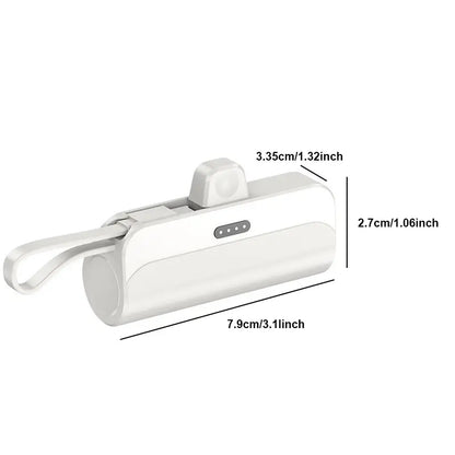 Pocket Wireless Rechargeable Battery, 5000Mah, Compact Portable, Supports Ios and Type-C, Large Capacity Power Bank, Lithium Ion, for Iphone and Android
