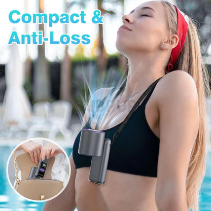 Portable Handheld Turbo Fan - 5 Gear High Speed 4000Mah Rechargeable Mini Personal Hand Fan with Ice Cooling, Summer Travel Essentials, Beach Vacation, Gifts for Women, Men #GLOBAL PICKS