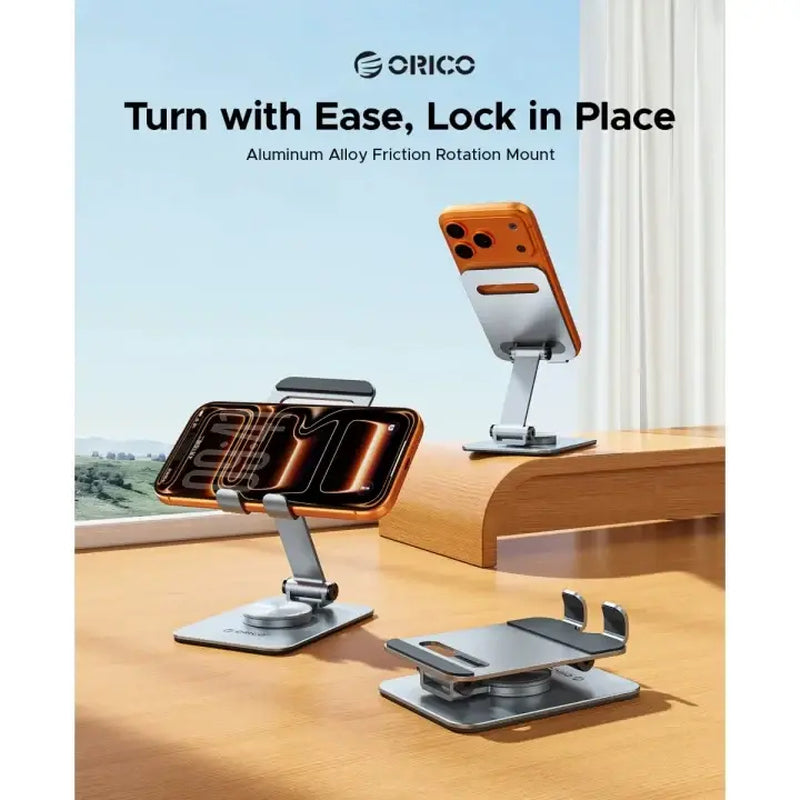 Orico 360 Degree Holder Phone Folding Desktop Foldable Mobile Holder Stand Adjustable Desktop Holder for Smartphone-Ps2